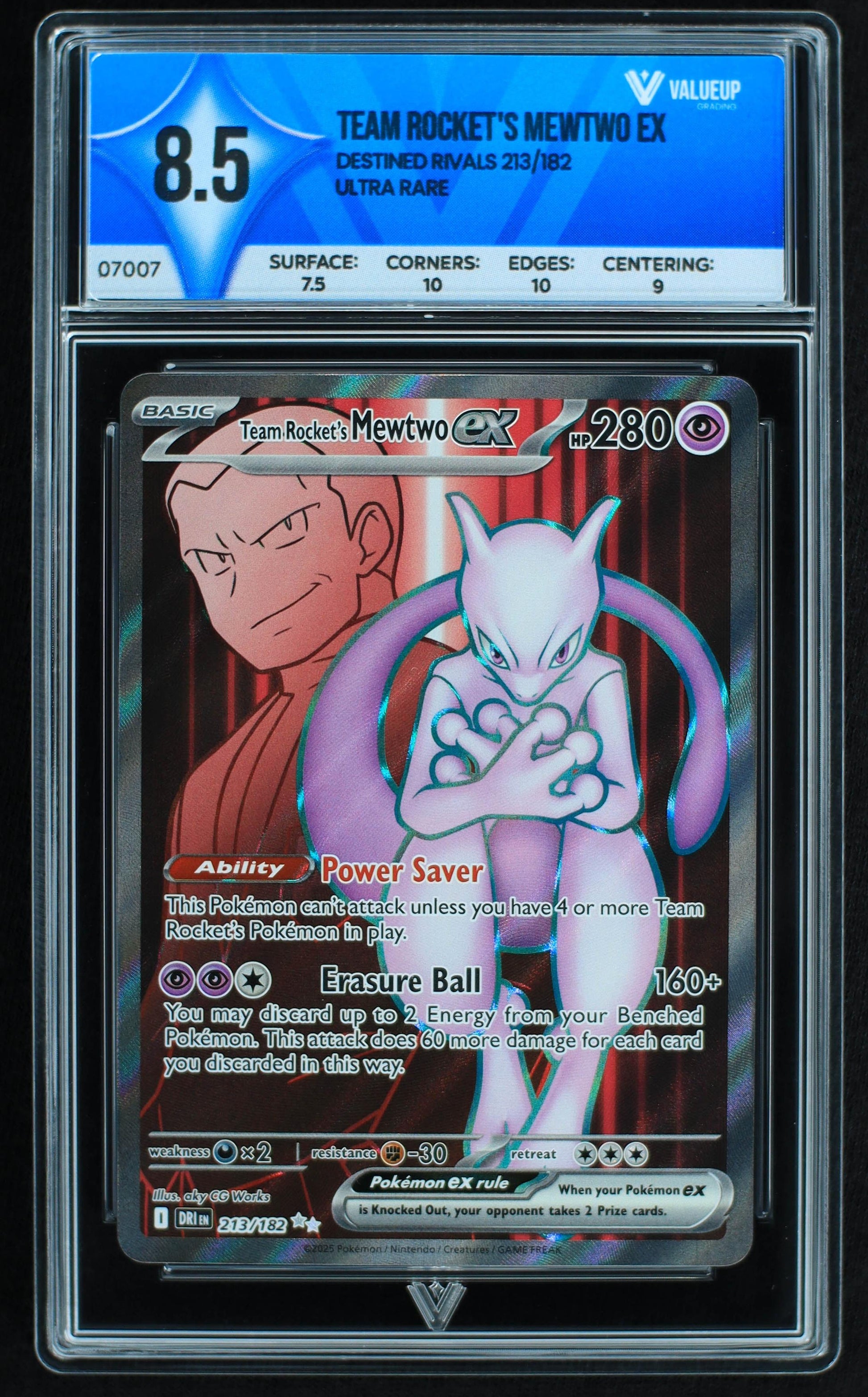 07007 TEAM ROCKET'S MEWTWO EX Grading Card