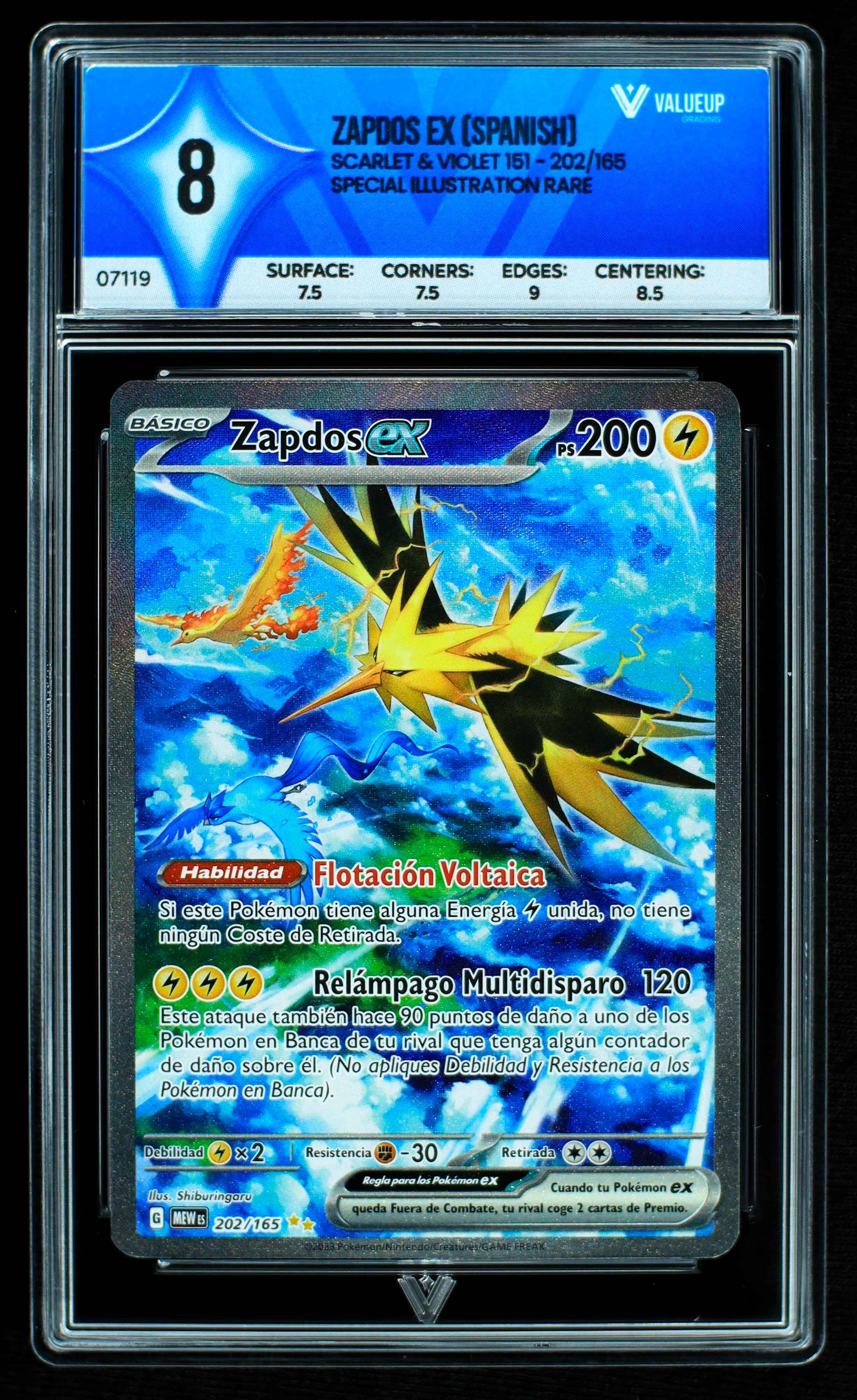07119 ZAPDOS EX (SPANISH) Grading Card
