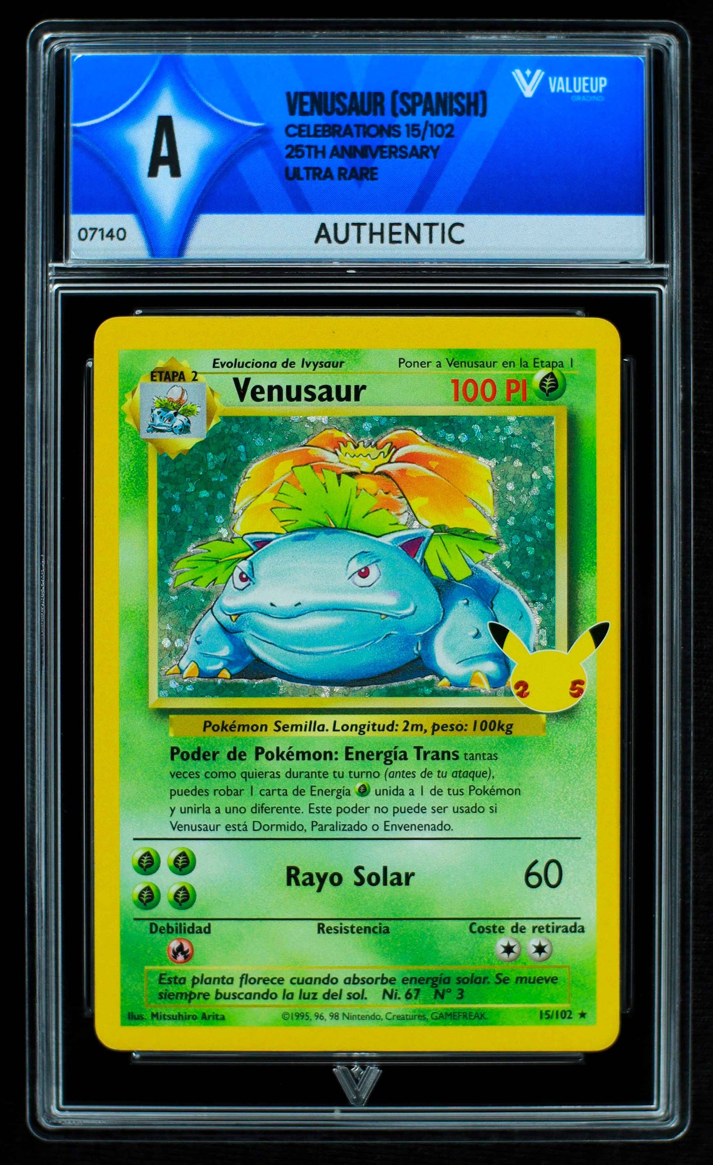 07140 VENUSAUR (SPANISH) Grading Card