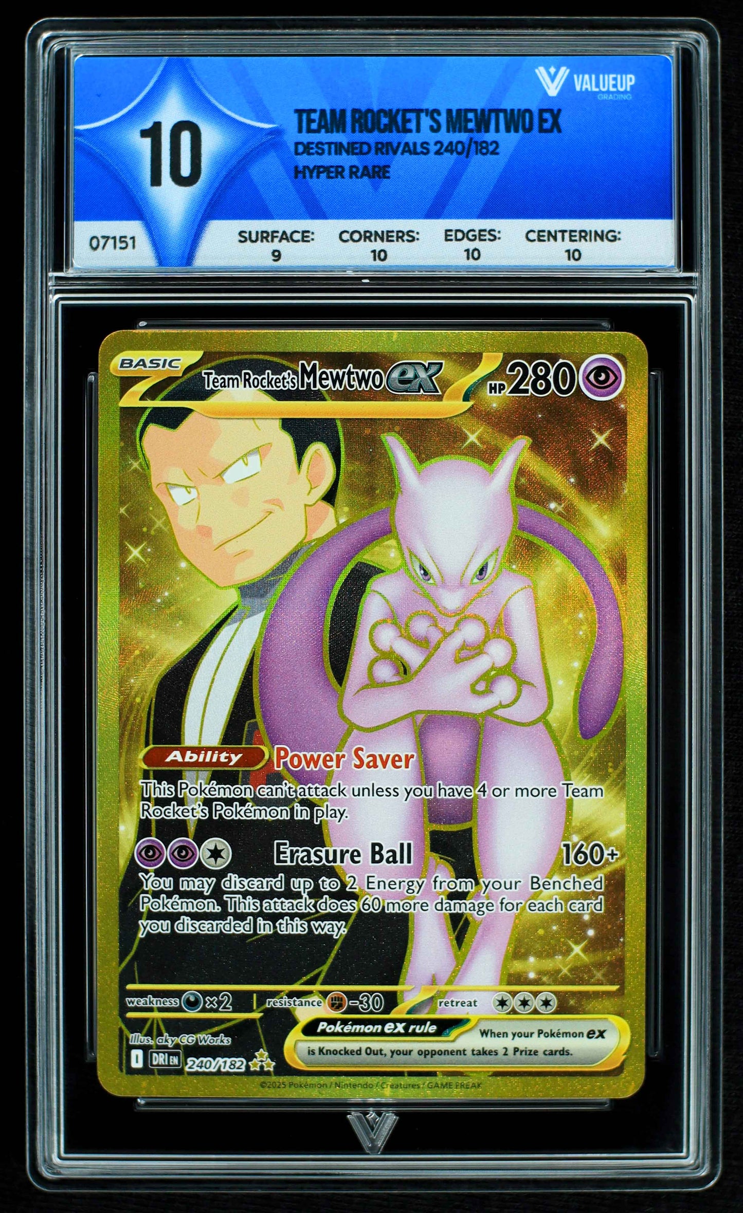 07151 TEAM ROCKET'S MEWTWO EX Grading Card