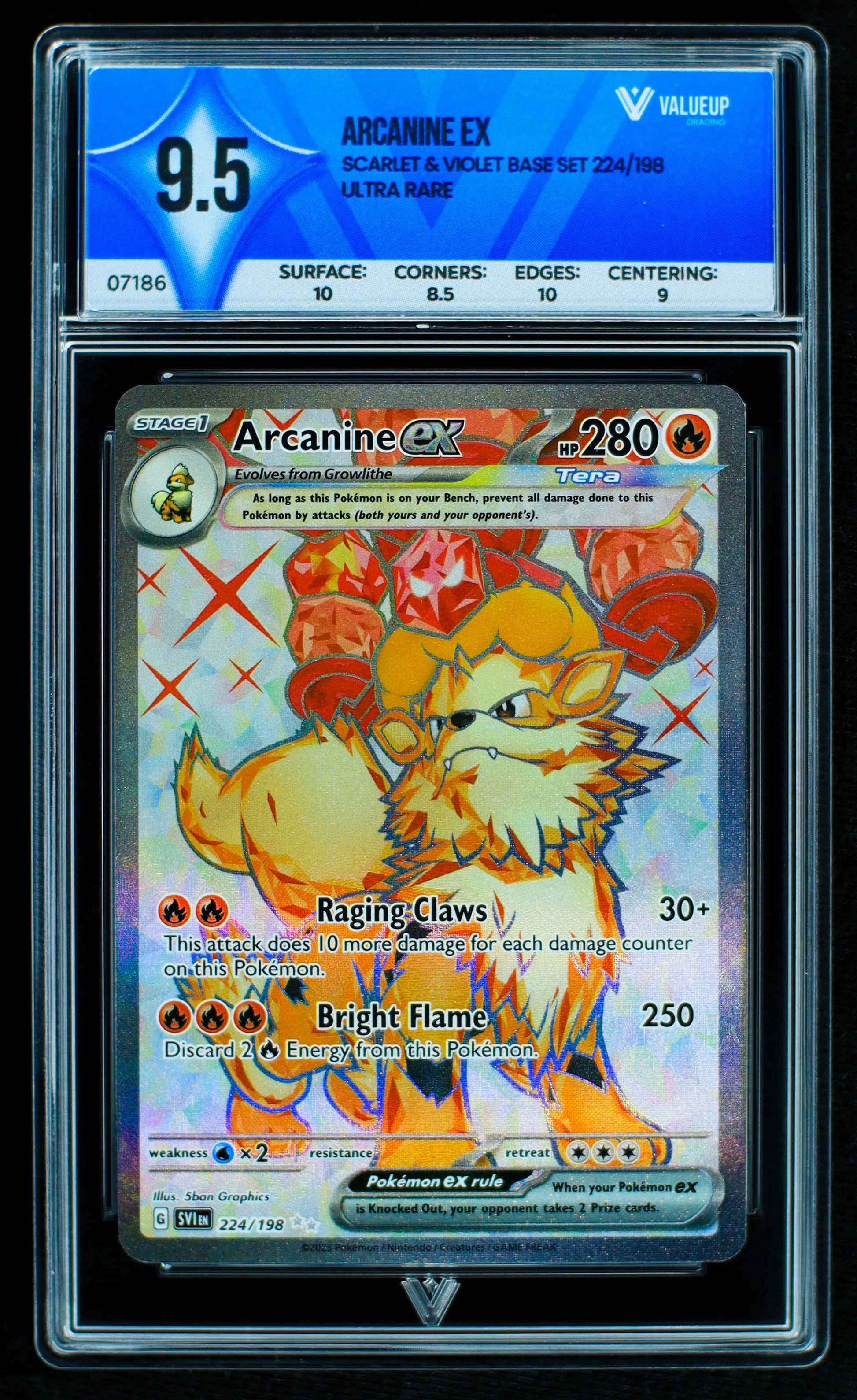 07186 ARCANINE EX Grading Card