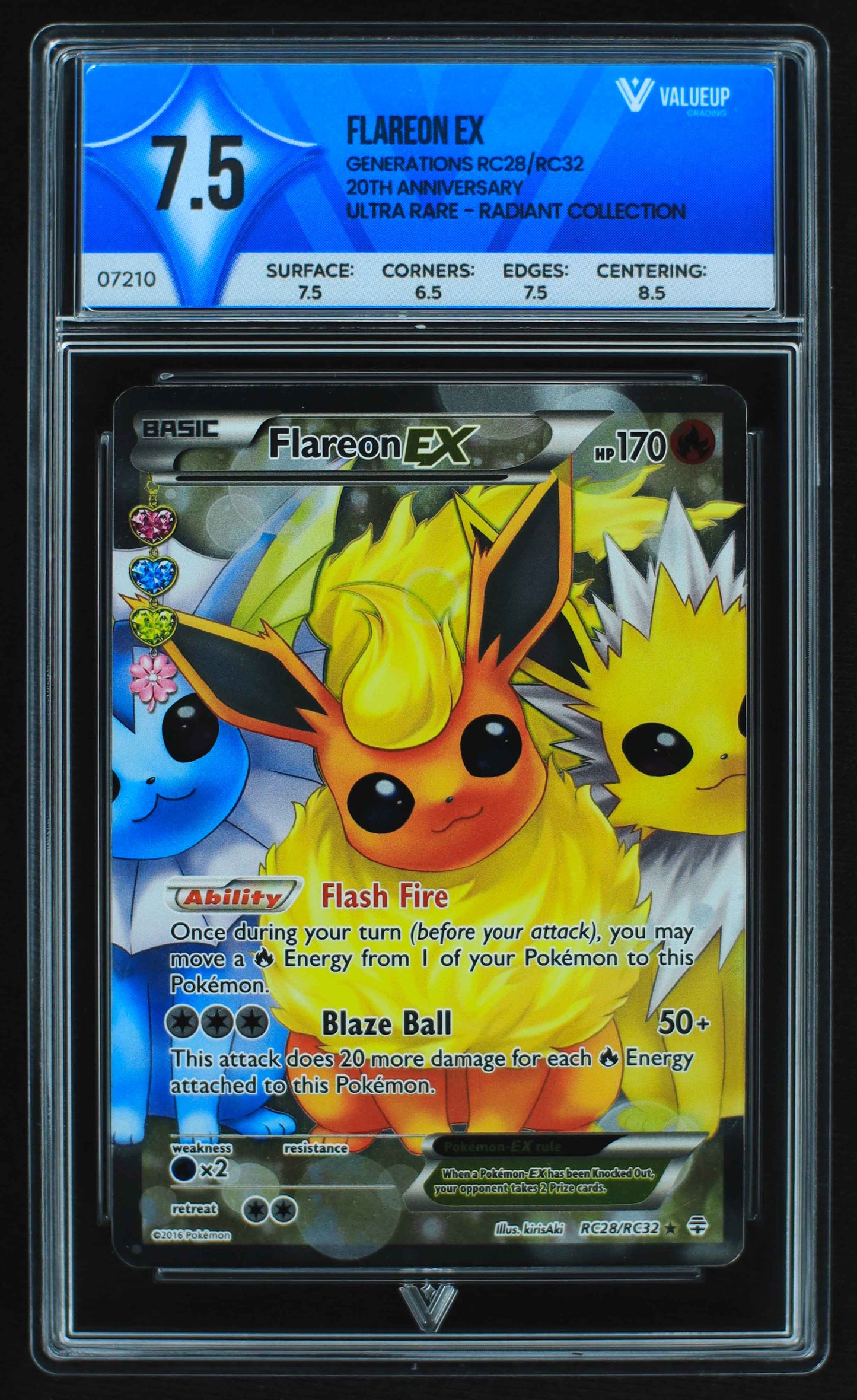 07210 FLAREON EX Grading Card