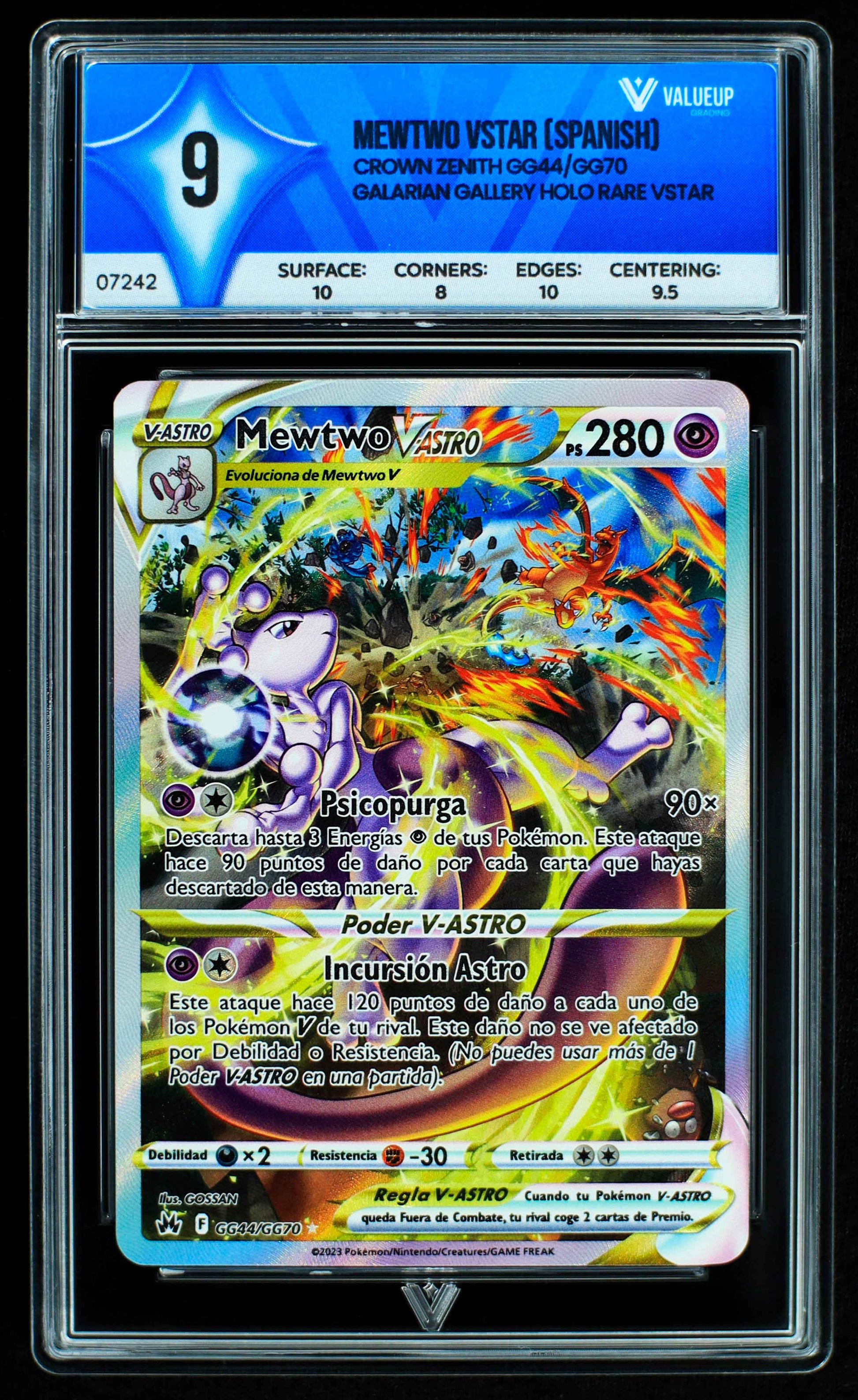 07242 MEWTWO VSTAR (SPANISH) Grading Card