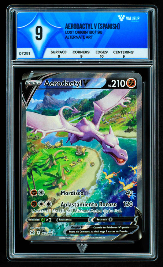 07251 AERODACTYL V (SPANISH) Grading Card