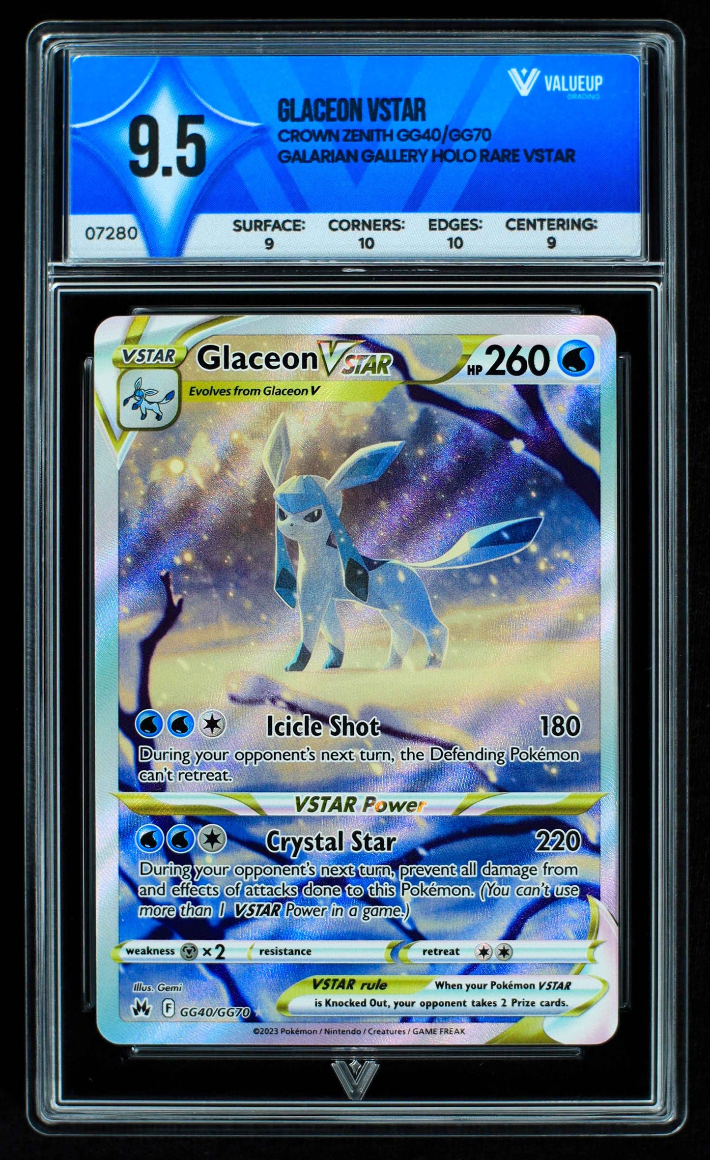 07280 GLACEON VSTAR Grading Card