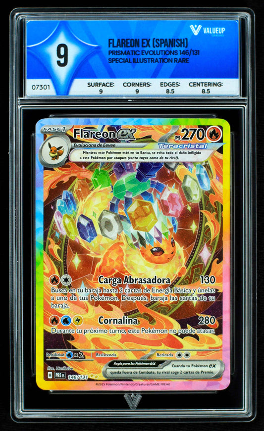 07301 FLAREON EX (SPANISH) Grading Card