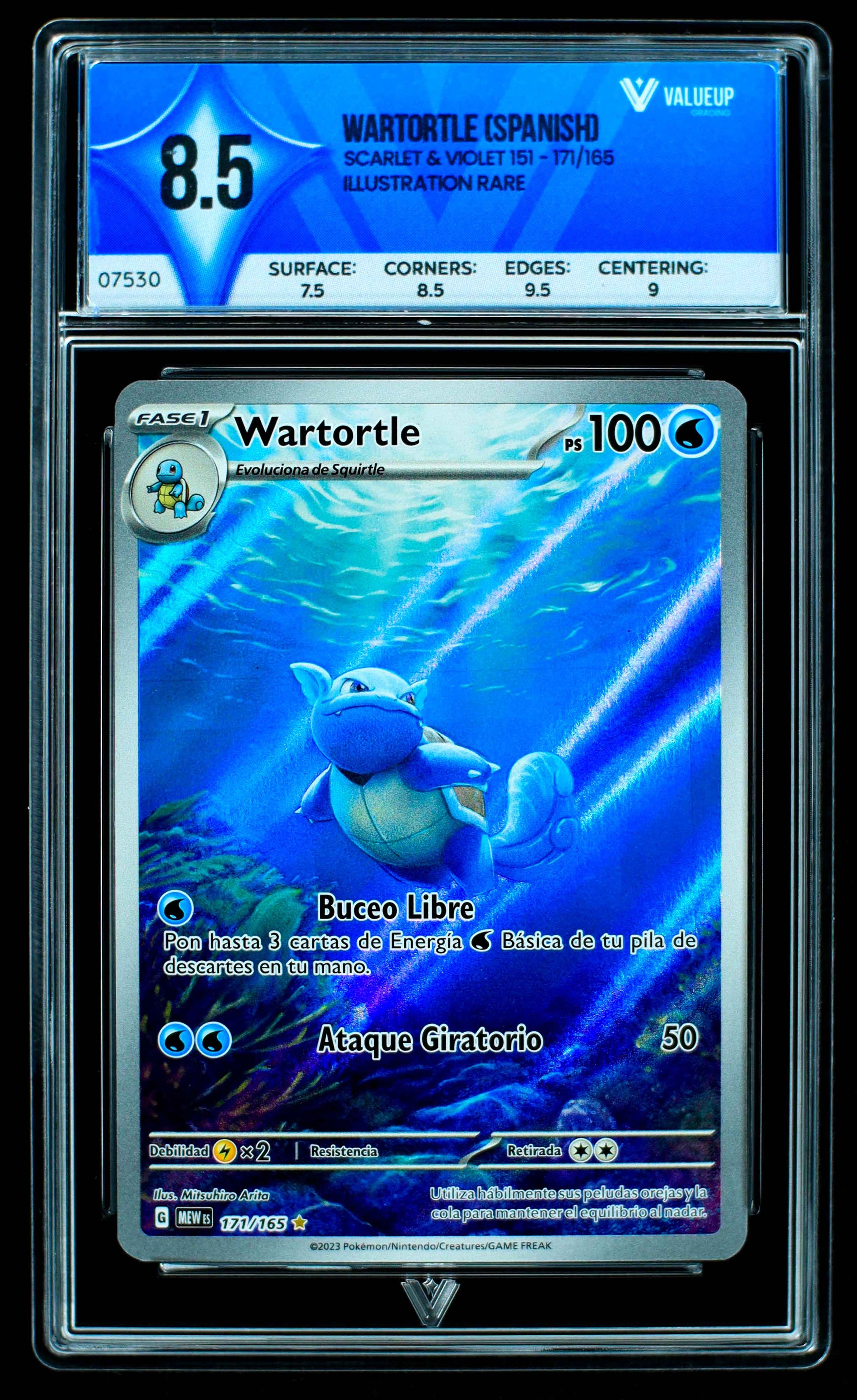 07530 WARTORTLE (SPANISH) Grading Card