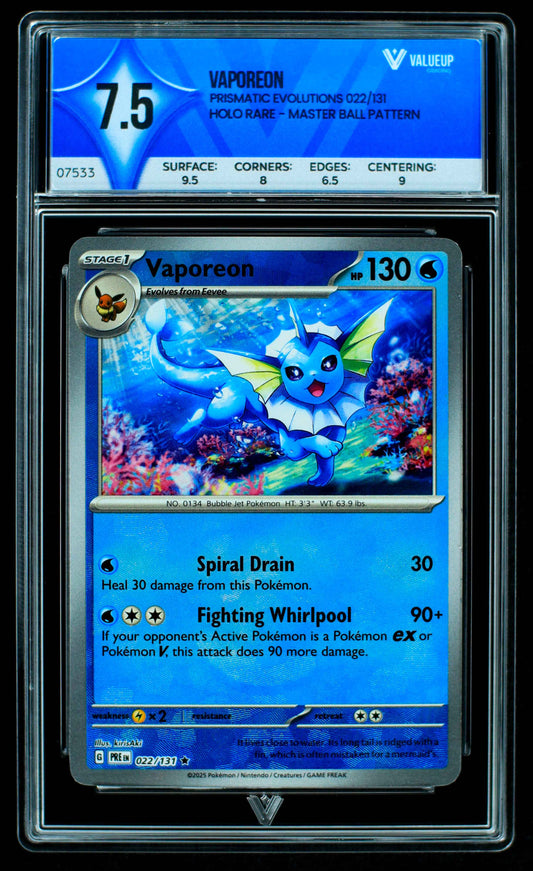 GRADING CARD VAPOREON 