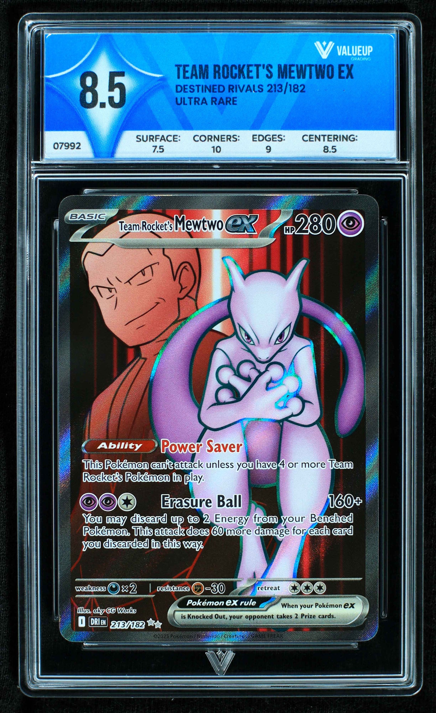07992 TEAM ROCKET'S MEWTWO EX Grading Card