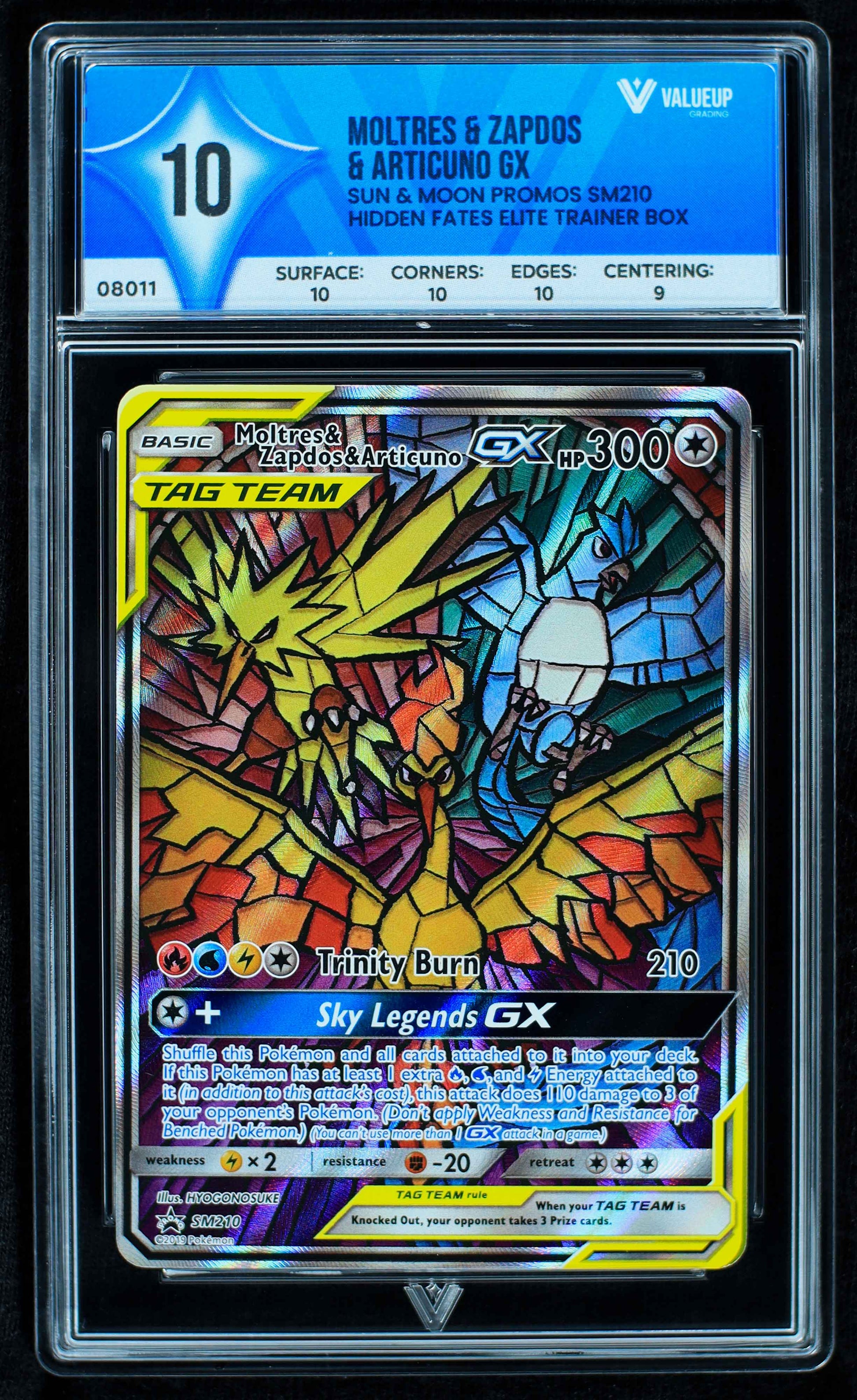 08011 MOLTRES & ZAPDOS & ARTICUNO GX Grading Card