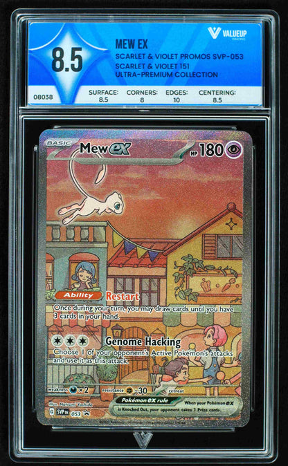 08038 MEW EX Grading Card