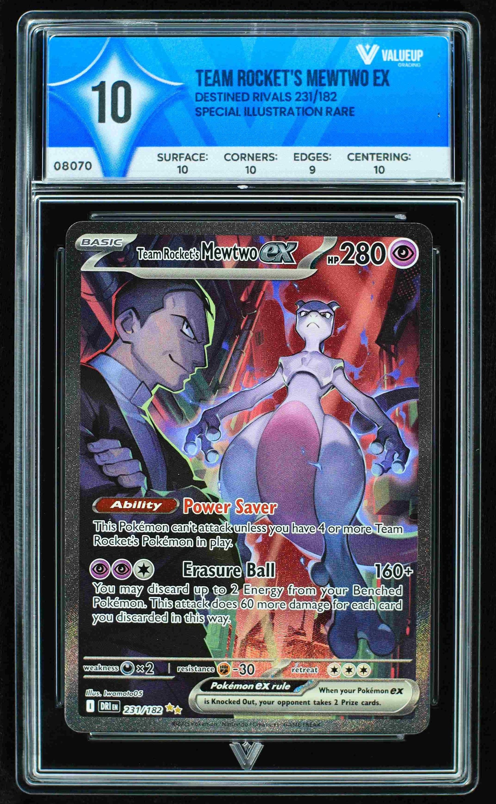 08070 TEAM ROCKET'S MEWTWO EX Grading Card