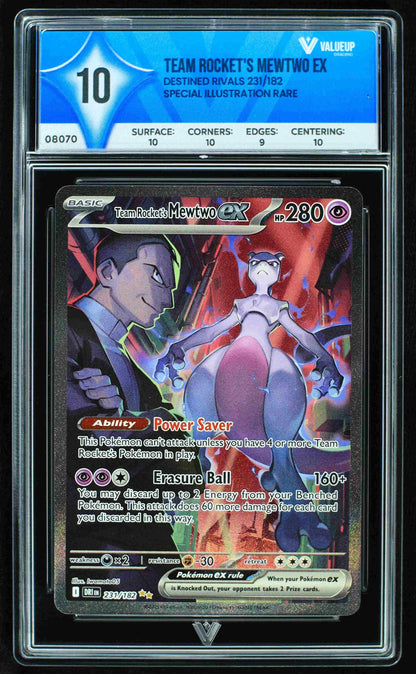 08070 TEAM ROCKET'S MEWTWO EX Grading Card