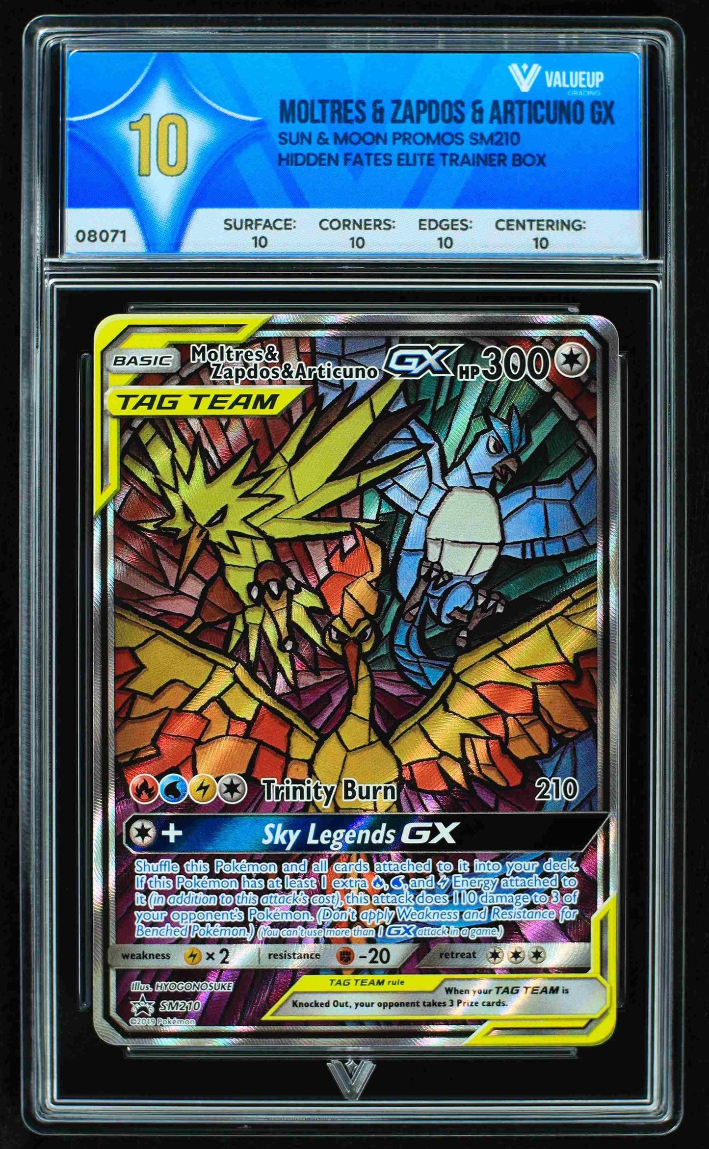 08071 MOLTRES & ZAPDOS & ARTICUNO GX Grading Card