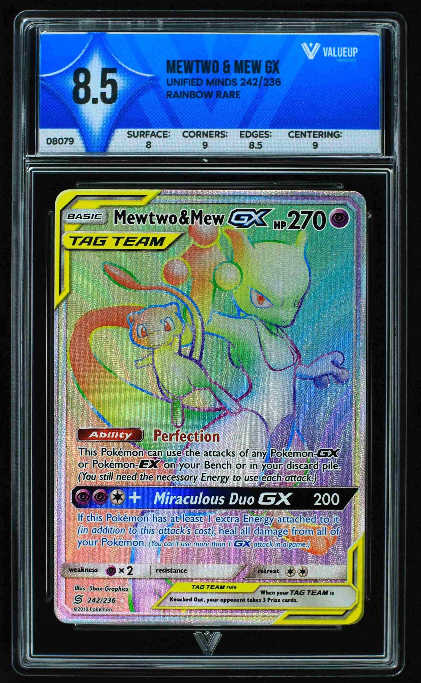 08079 MEWTWO & MEW GX Grading Card