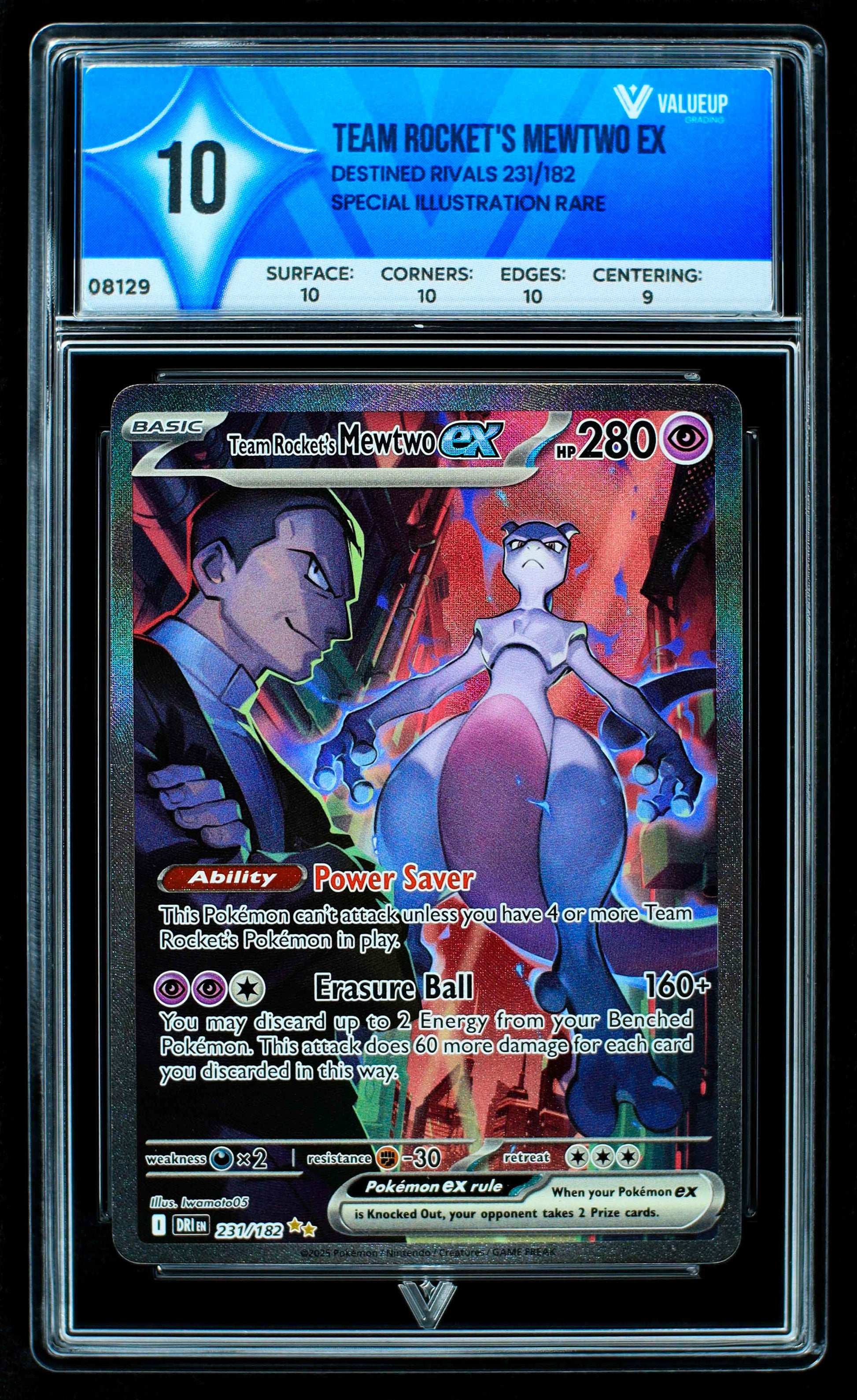 08129 TEAM ROCKET'S MEWTWO EX Grading Card