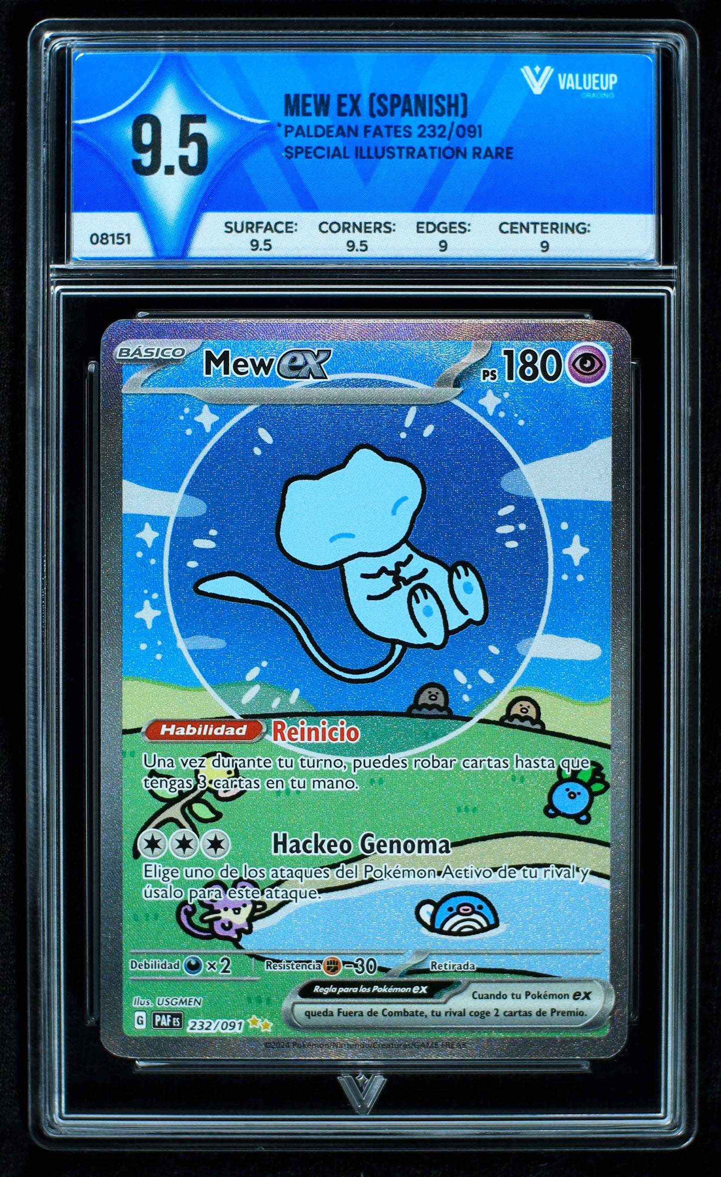 08151 MEW EX (SPÃNISH) Grading Card