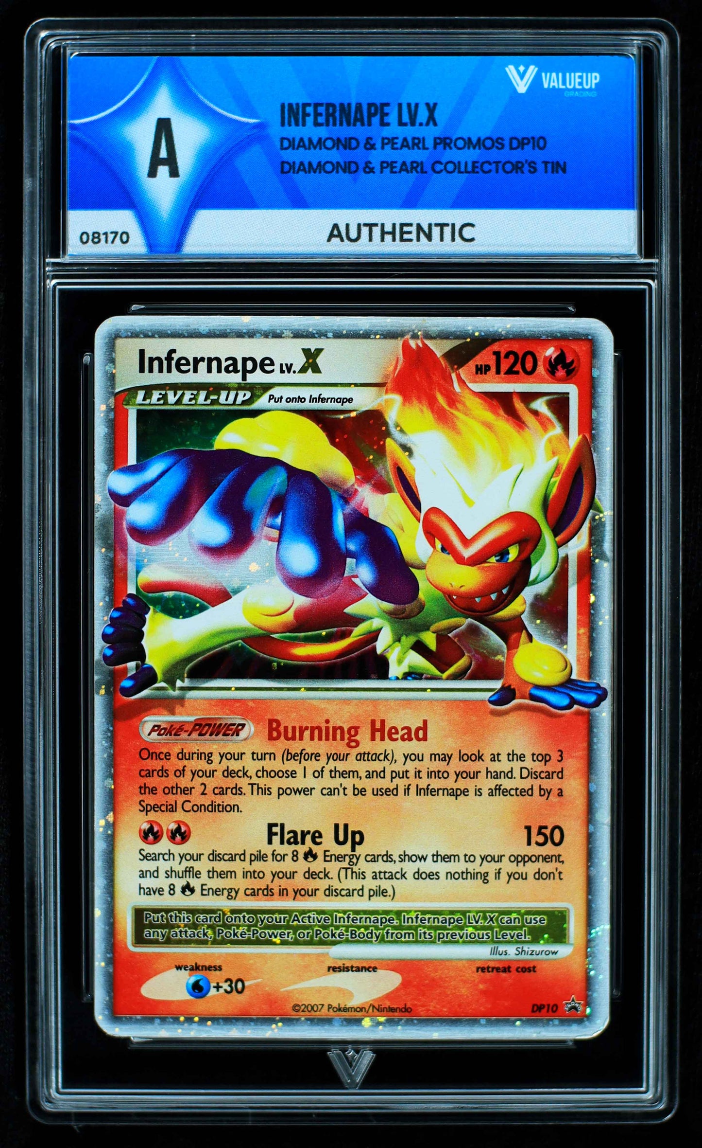 08170 INFERNAPE LV.X Grading Card