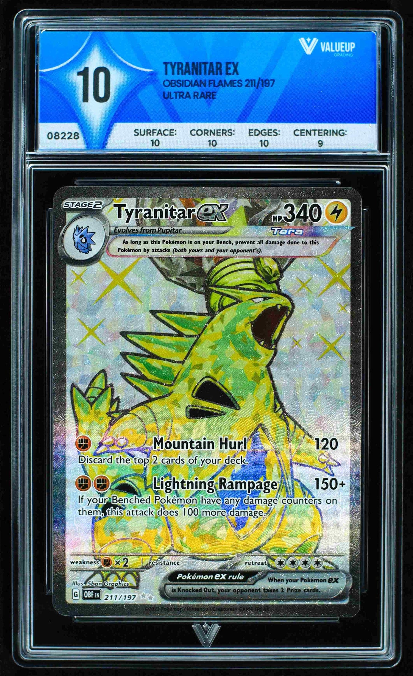 08228 TYRANITAR EX Grading Card