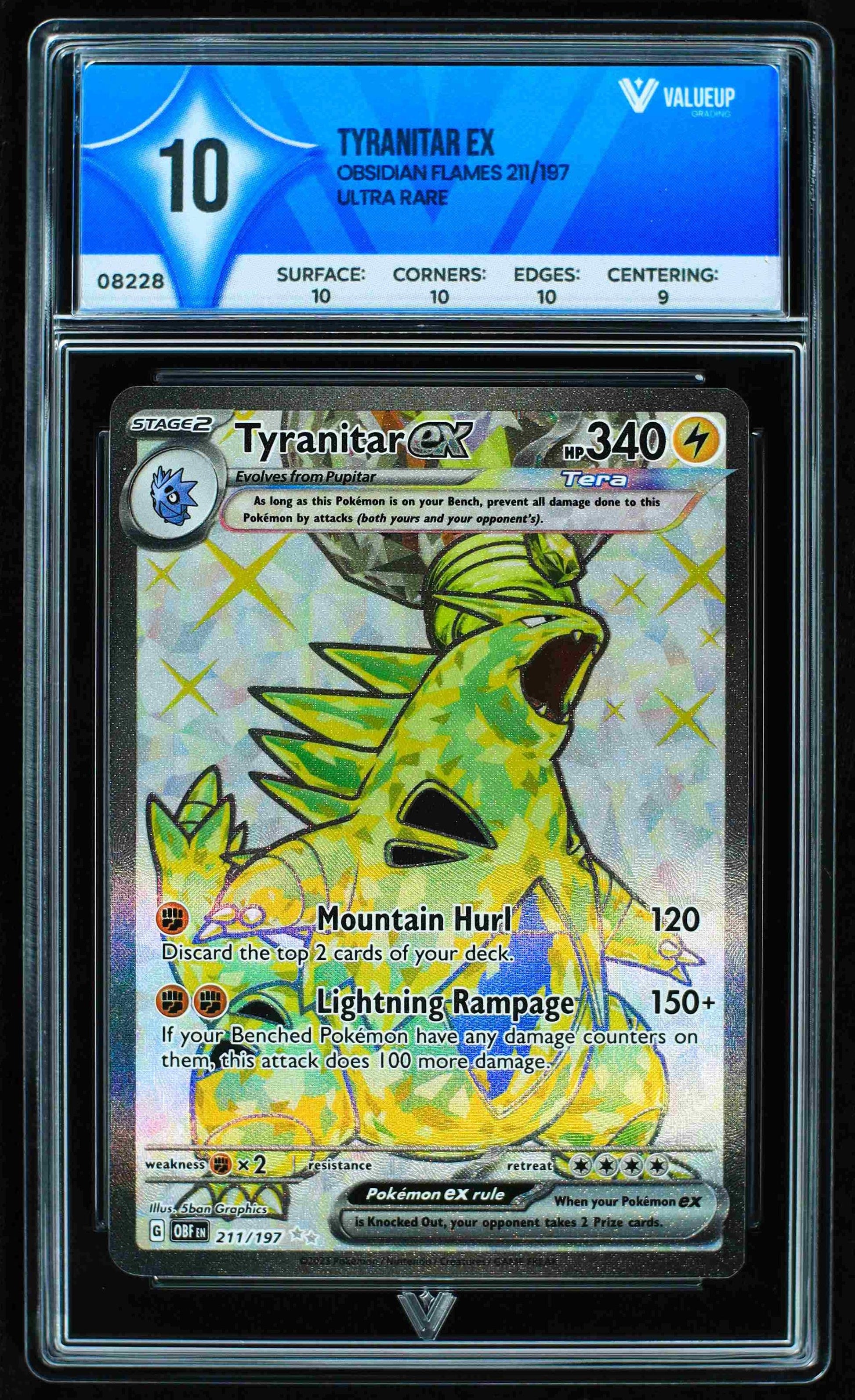 08228 TYRANITAR EX Grading Card