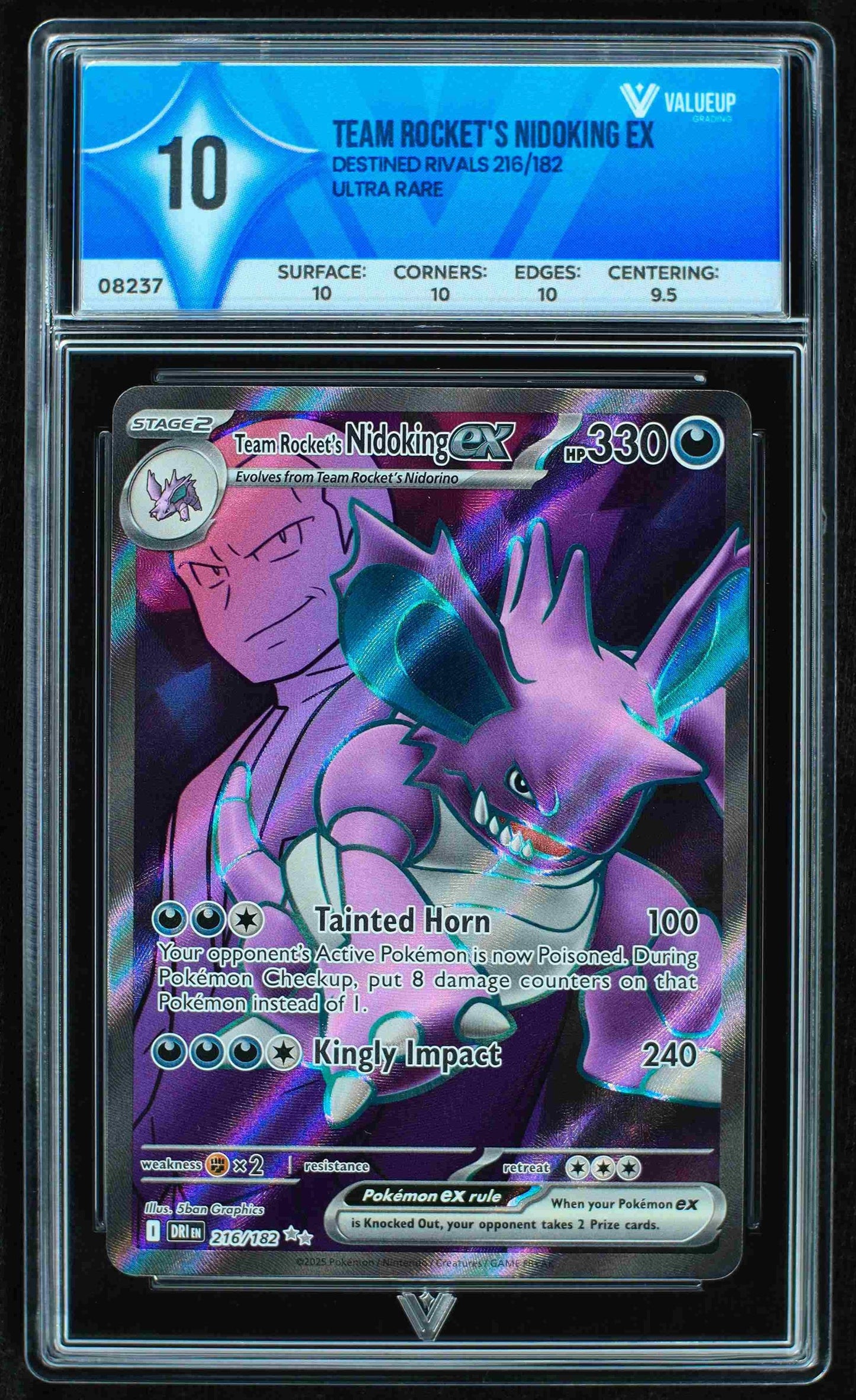 08237 TEAM ROCKET'S NIDOKING EX Grading Card