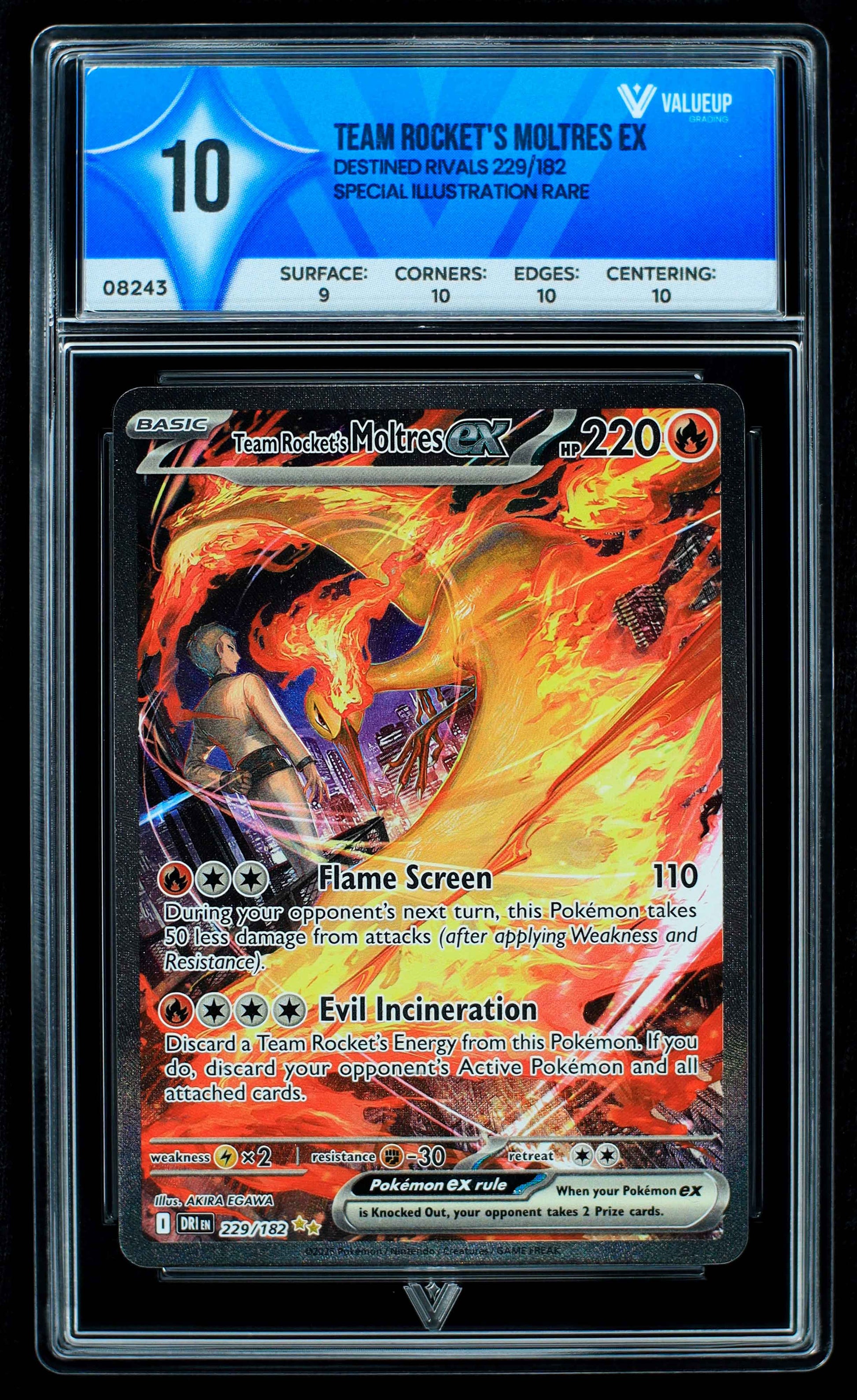 08243 TEAM ROCKET'S MOLTRES EX Grading Card