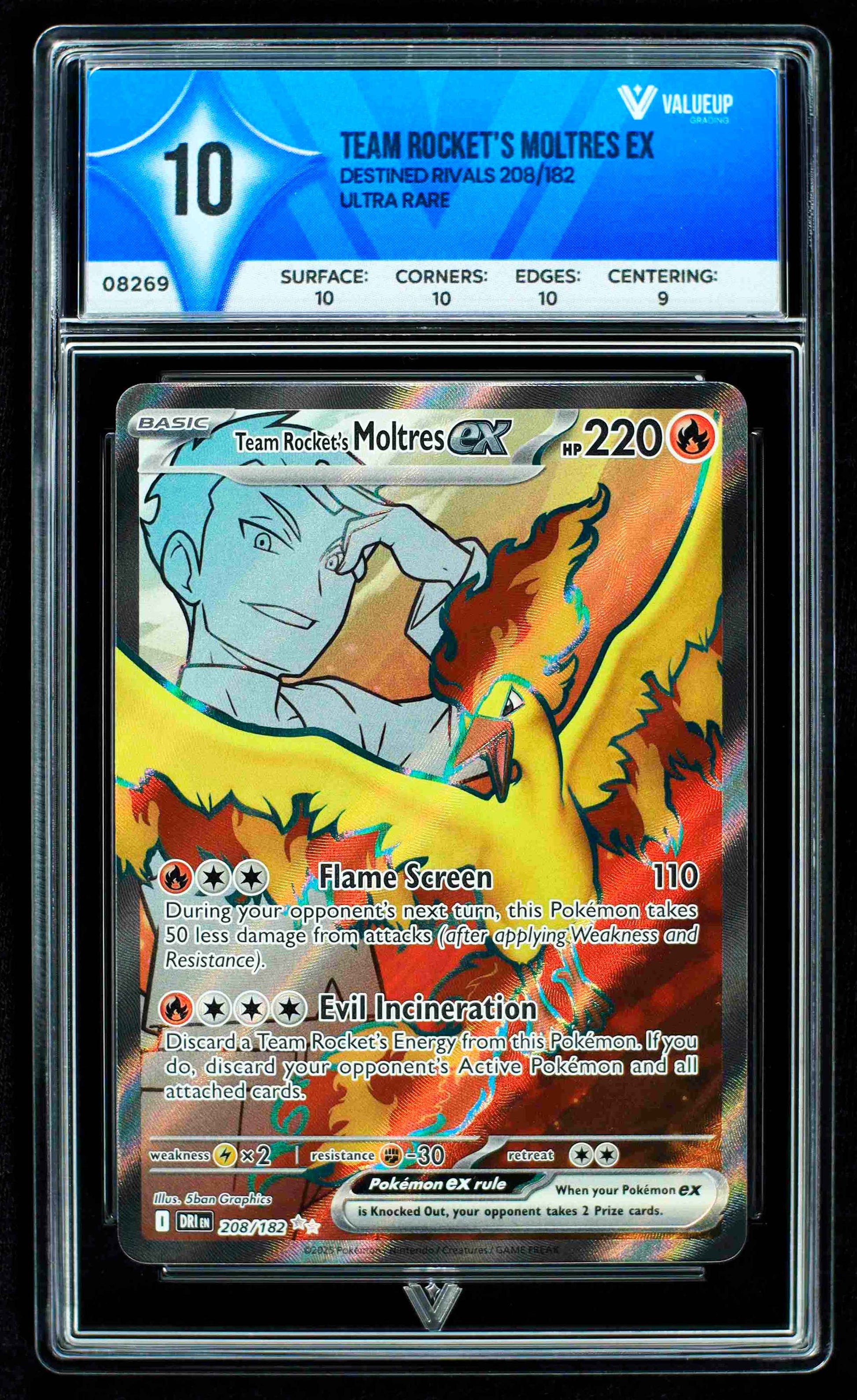 08269 TEAM ROCKET'S MOLTRES EX Grading Card