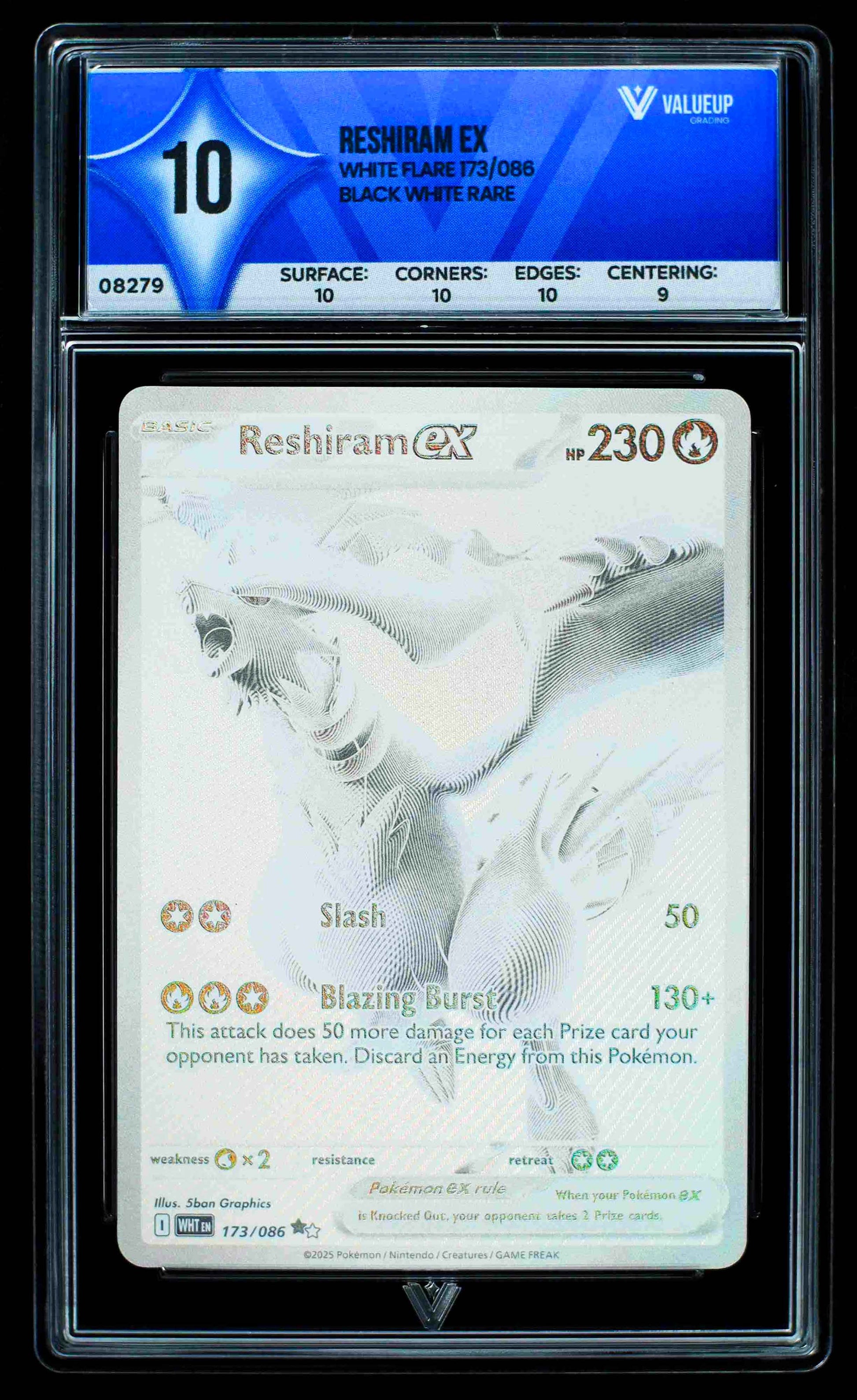 08279 RESHIRAM EX Grading Card