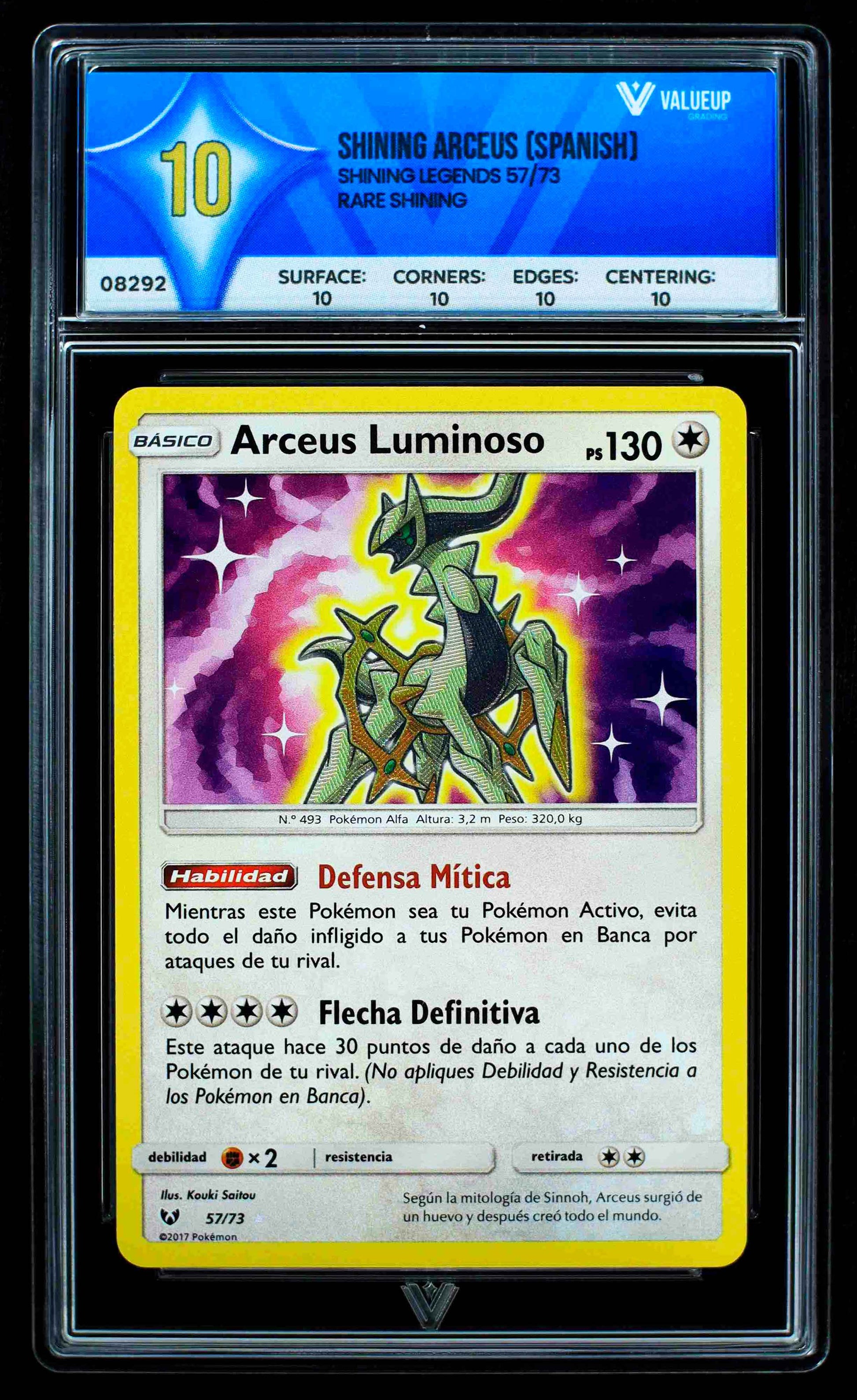 08292 SHINING ARCEUS (SPANISH) Grading Card