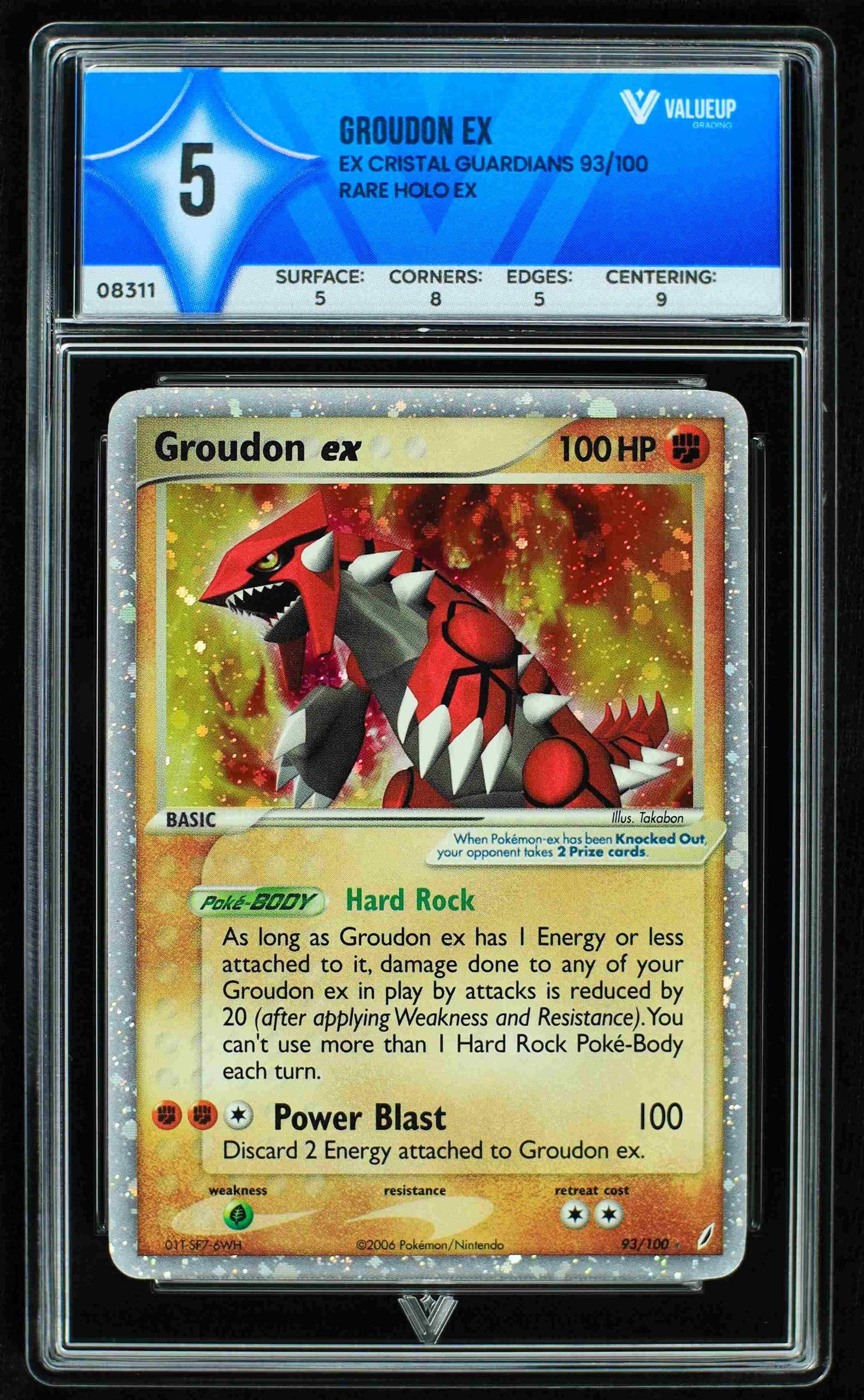 08311 GROUDON EX Grading Card