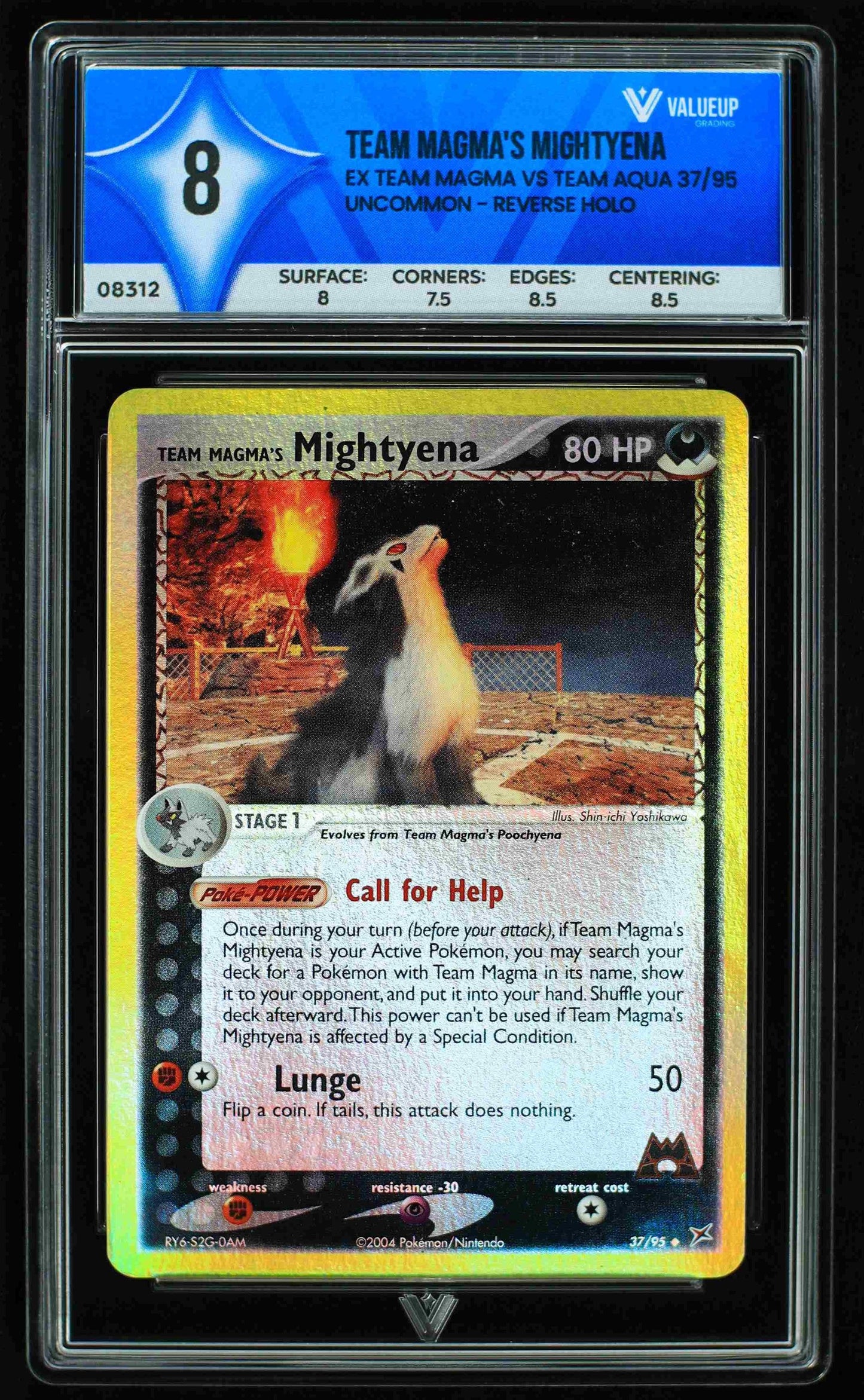 08312 TEAM MAGMA'S MIGHTYENA Grading Card