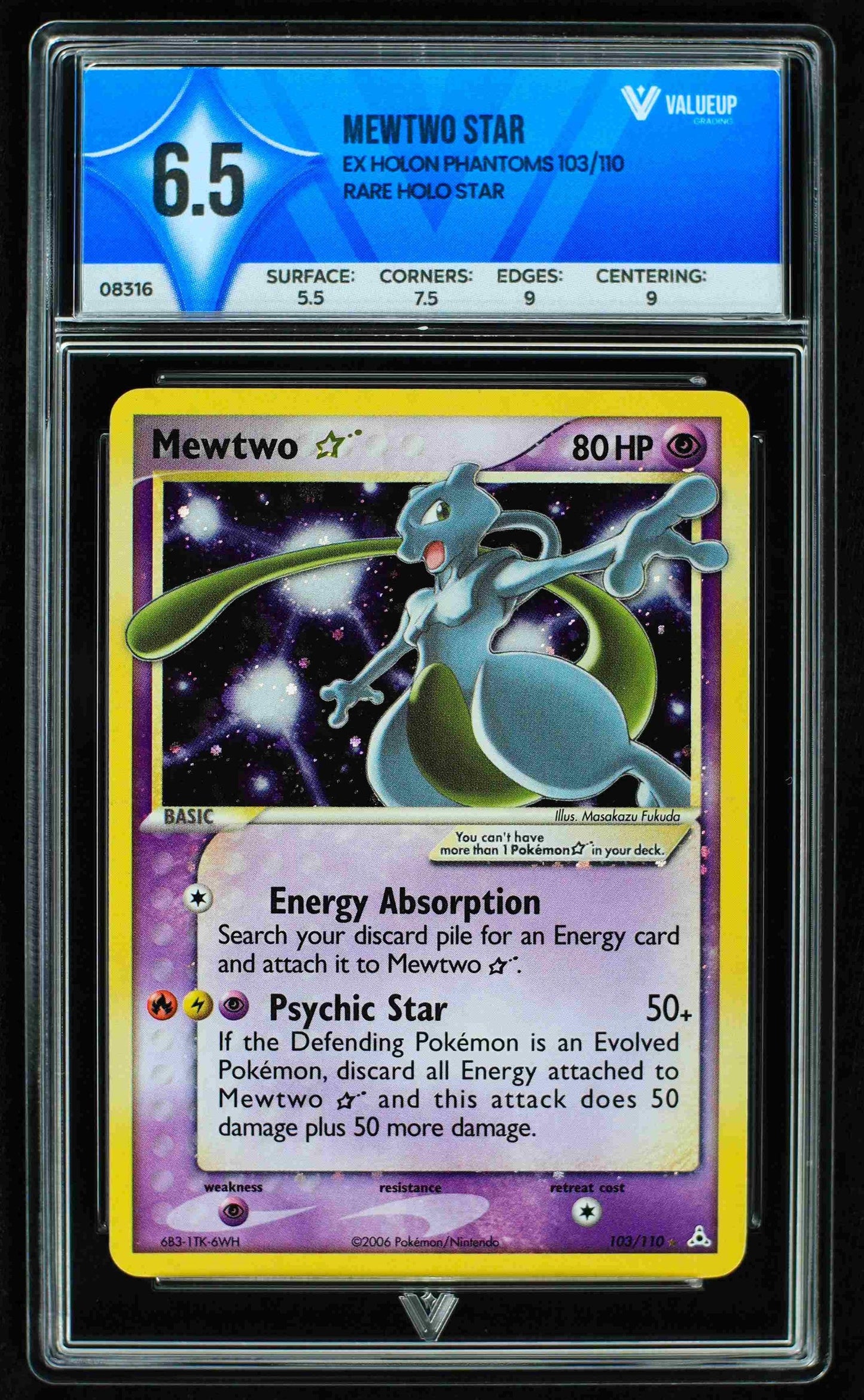 08316 MEWTWO STAR Grading Card