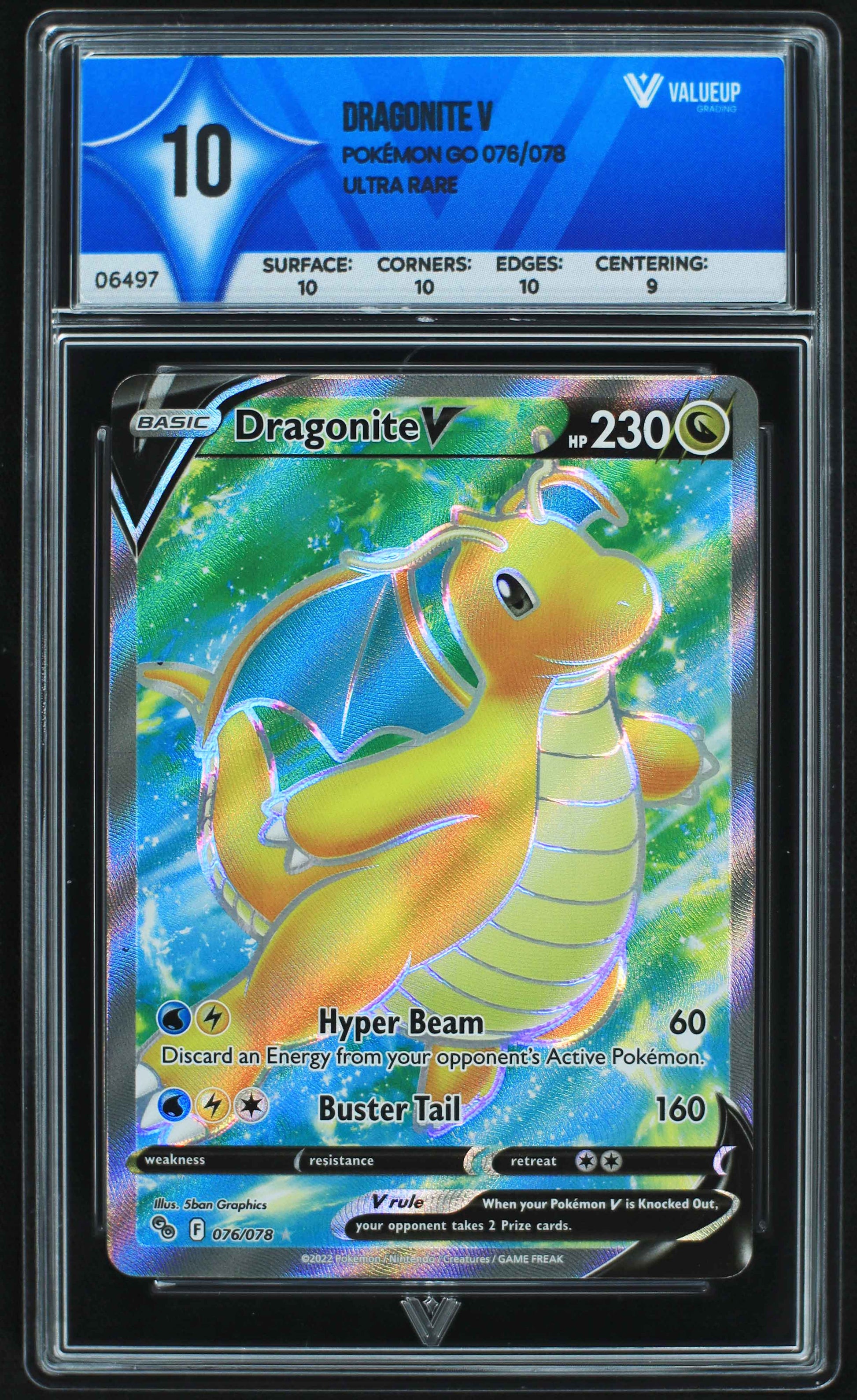 06497 DRAGONITE V Grading Card