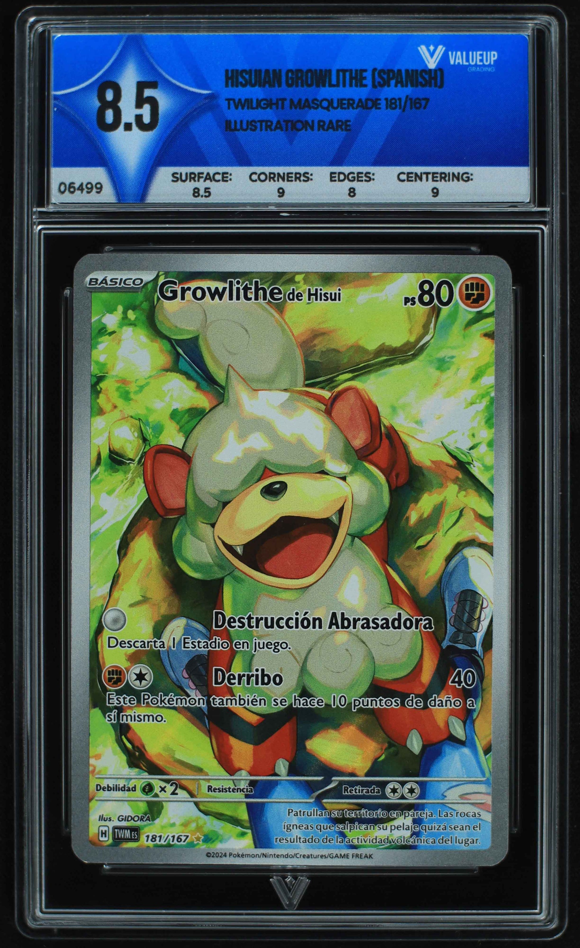 06499 HISUIAN GROWLITHE (SPANISH) Grading Card